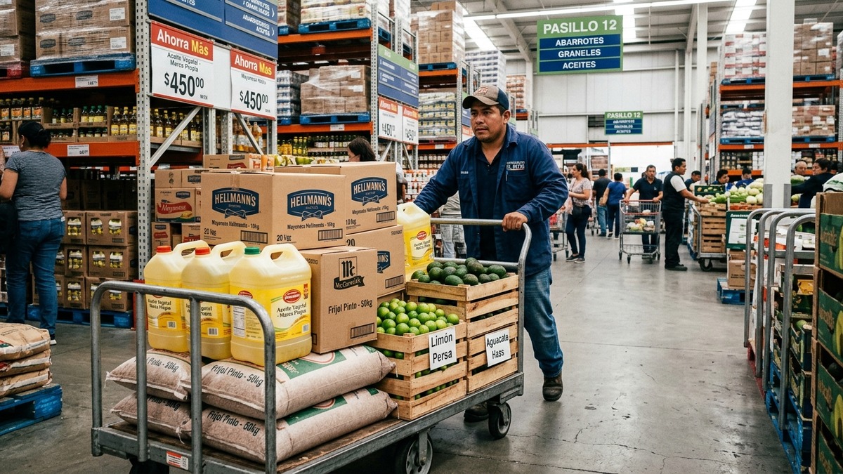 Compras de insumos y abarrotes al mayoreo en supermercado